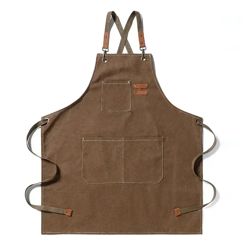 Canvas Chef Apron – Professional Kitchen Bib for BBQ and Salon Use