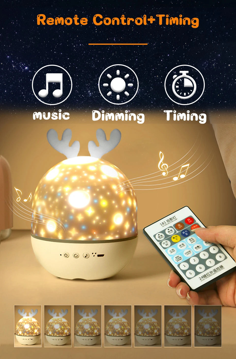 Rotating Galaxy Music Projector – Bluetooth LED Night Light for Kids Bedroom