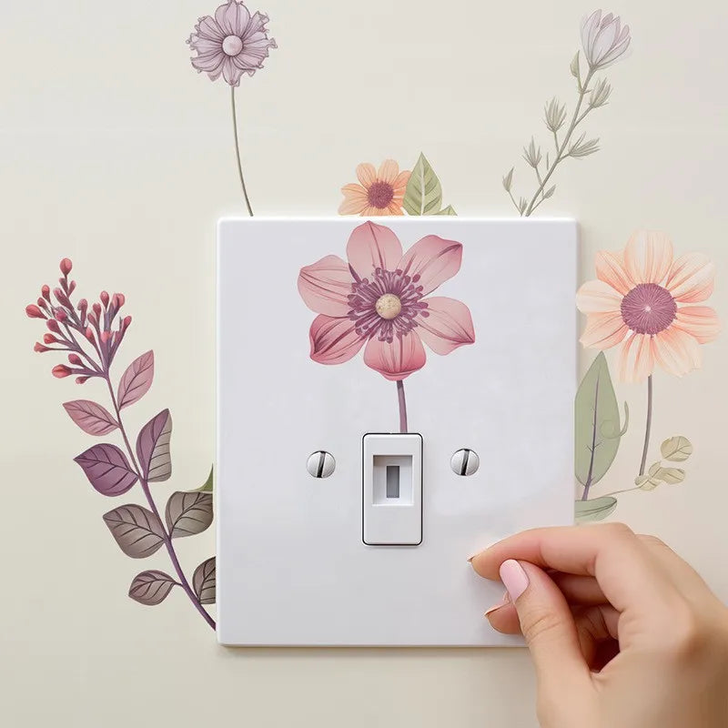 Floral PVC Wall Decal – Removable Waterproof Sticker for Home Decor