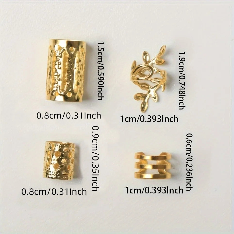 Hollow Out Hair Rings – Metal Jewelry Charms for Braids and Locs