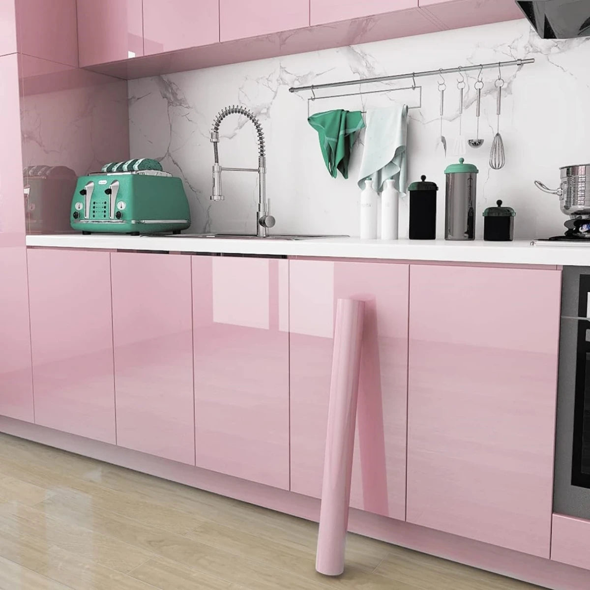 Self-Adhesive High Gloss PVC Wallpaper – Waterproof Film for Furniture Decor