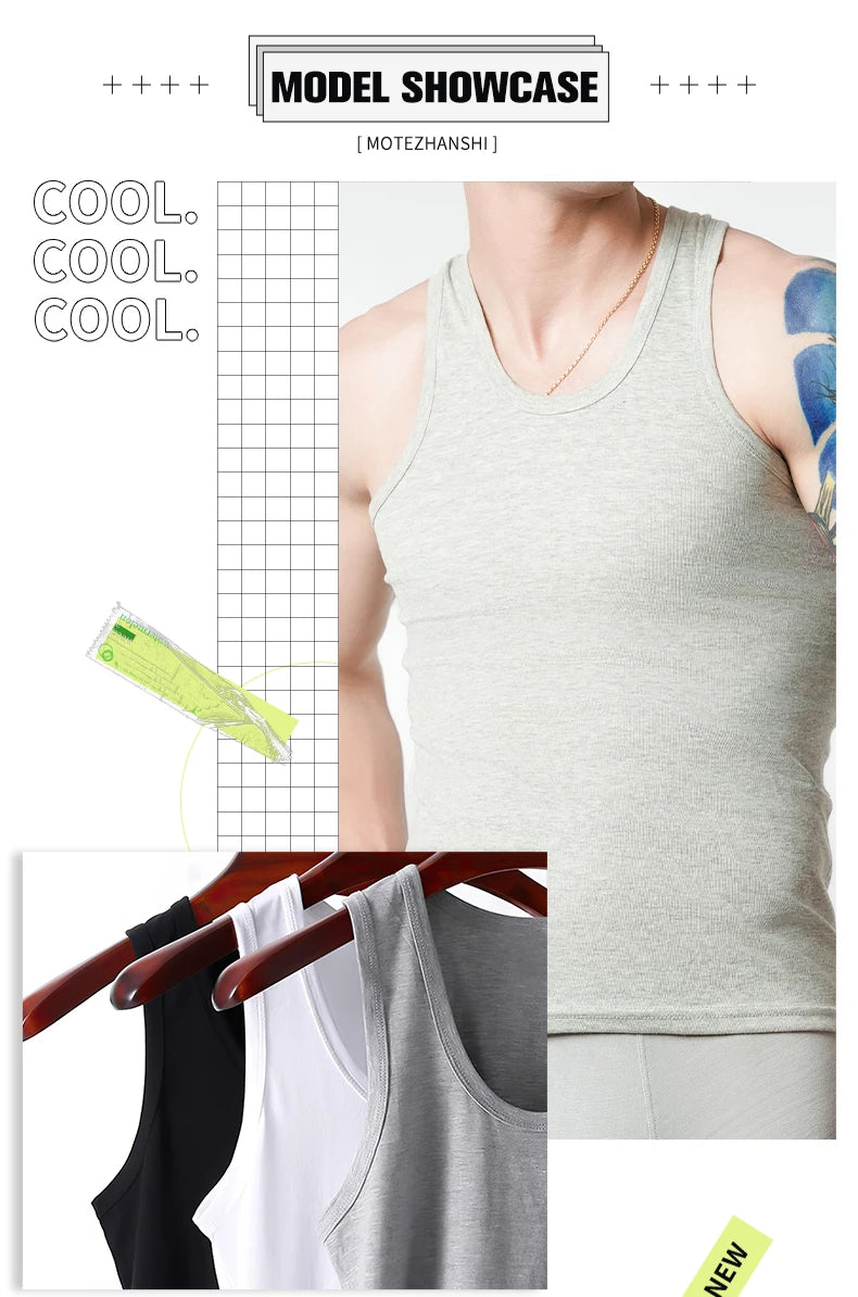 Cotton Tank Undershirts – Breathable Sleeveless Vests for Gym and Fitness