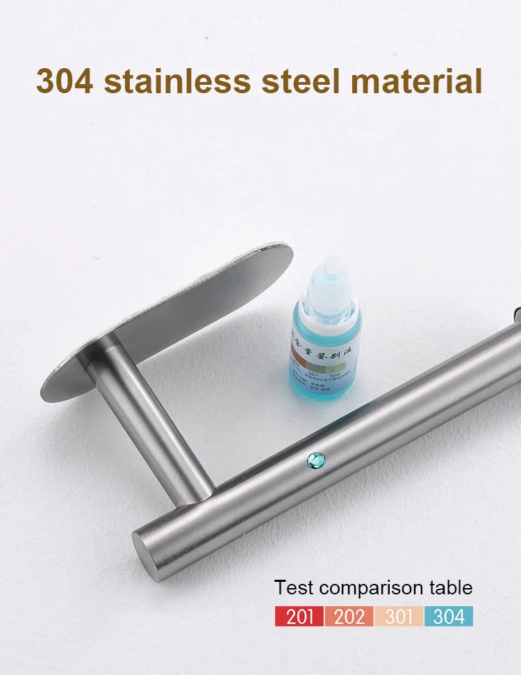 Stainless Steel Paper Towel Holder – Adhesive Wall Mount for Kitchen