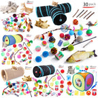 Interactive Cat Play Tunnel – Foldable Mouse and Fish Toy Set for Pets