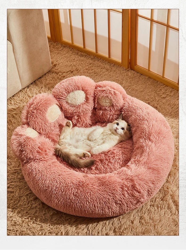 Plush Fluffy Pet Bed – Large Soft Cushion for Dogs and Cats