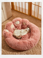 Plush Fluffy Pet Bed – Large Soft Cushion for Dogs and Cats