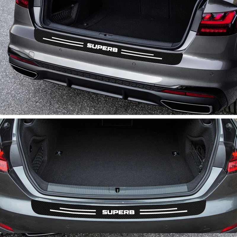 Leather Rear Bumper Guard – Anti-Scratch Protective Strip for Skoda Superb