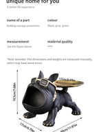 Bulldog Key Storage Tray – Decorative Resin Figurine for Entryway Decor