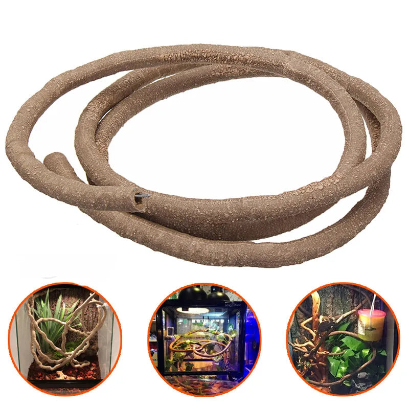 Flexible Rattan Jungle Vines – Bendable Habitat Decor for Reptile Terrariums