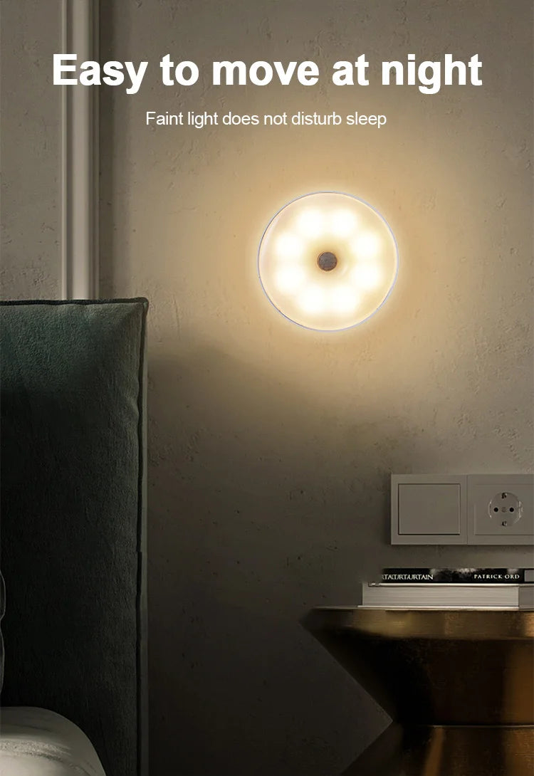 USB Rechargeable Motion Sensor Light – Magnetic Night Lamp for Home Bedroom