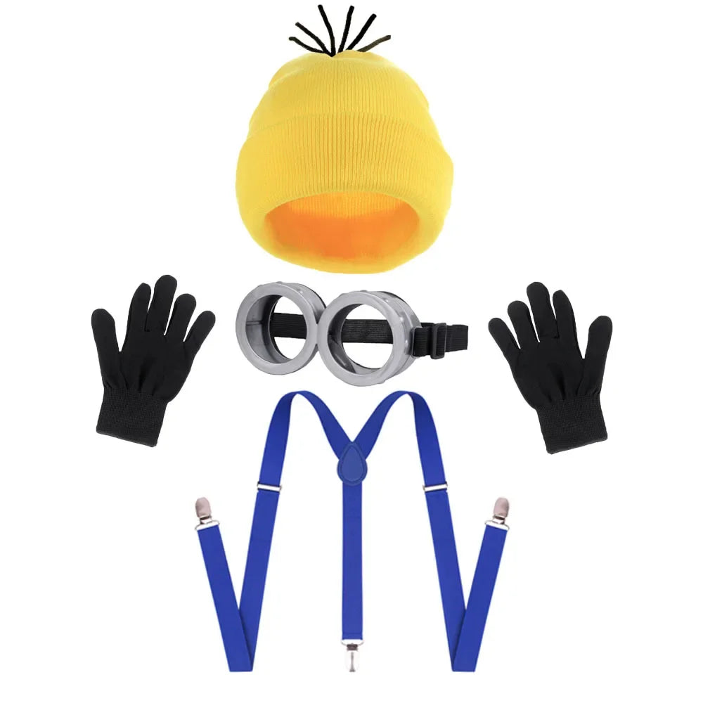 Minion Costume Set with Goggles and Hat – Adult Cosplay Outfit for Party