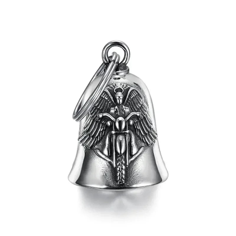 Vintage Jesus Cross Bell Pendant – Religious Biker Necklace for Men