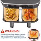 Disposable Air Fryer Paper Liners – Non-Stick Baking Sheets for Ninja Dual XL