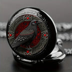 Clever Crow Pocket Watch – Vintage Quartz Necklace for Kids Gift