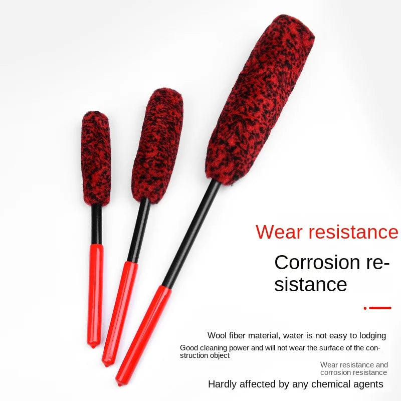 Foldable Car Wheel Brush – Plush Microfiber Hub Cleaning Tool for Detailing