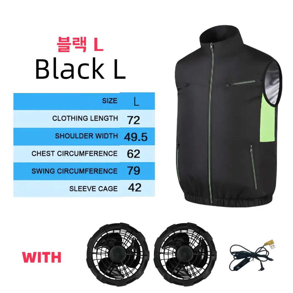 Cooling Fan Vest – Breathable Ice Workwear for Hot Weather Outdoor Labor