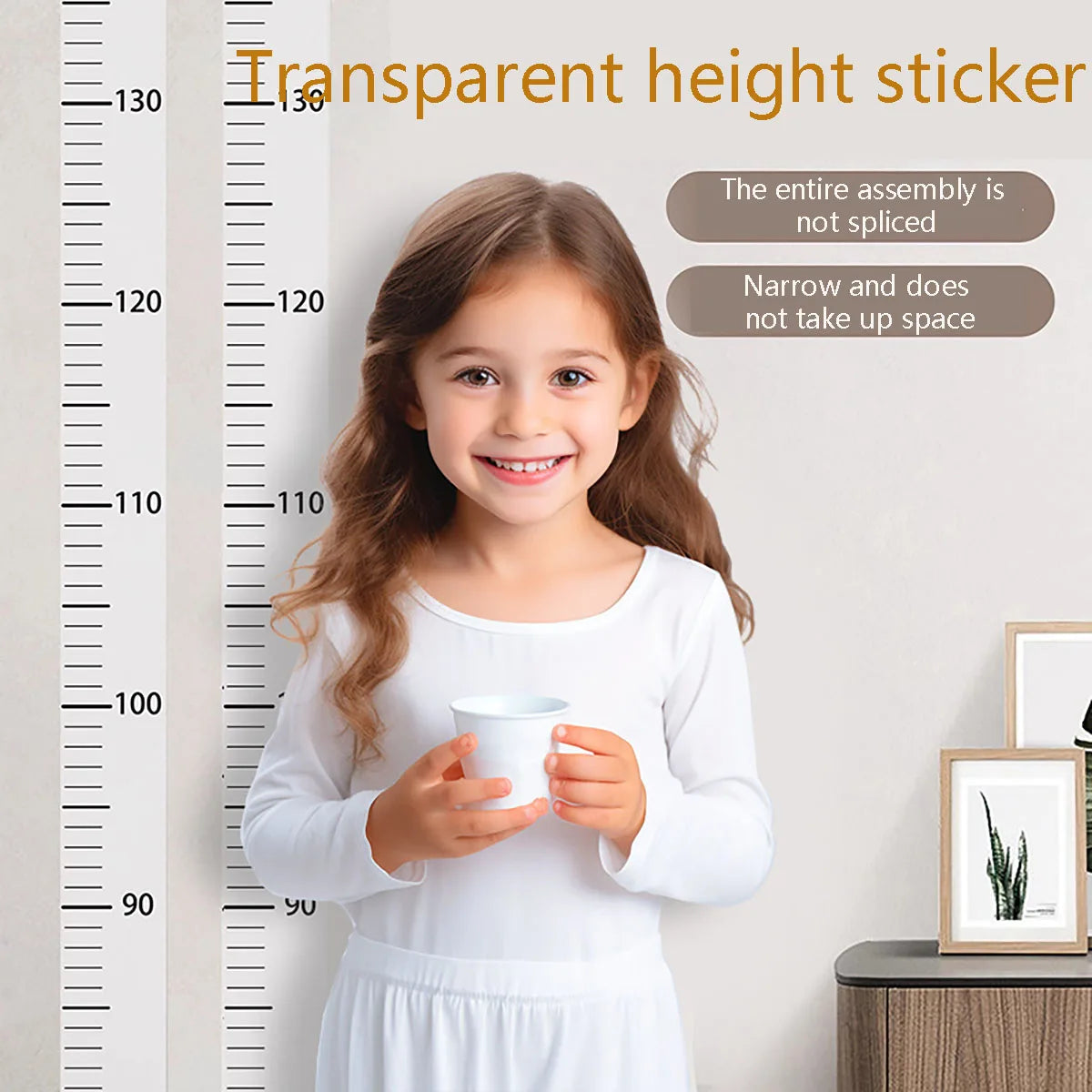 Self-Adhesive Height Growth Chart – 0-200cm Wall Sticker for Kids Bedroom