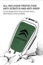 Zinc Alloy Leather Car Key Case – Protective Remote Cover for Citroen Models