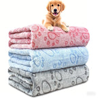 Ultra-Soft Paw Print Dog Blanket – Cozy Fleece Mat for Pets