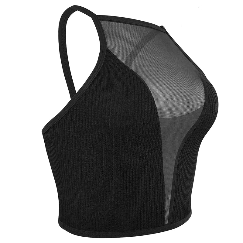 Mesh Corset Camisole – Seamless Backless Tank Top for Casual Lingerie