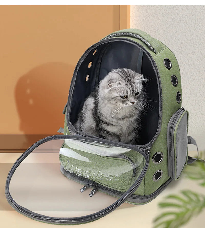 Transparent Pet Carrier Backpack – Breathable Travel Bag for Cats and Dogs