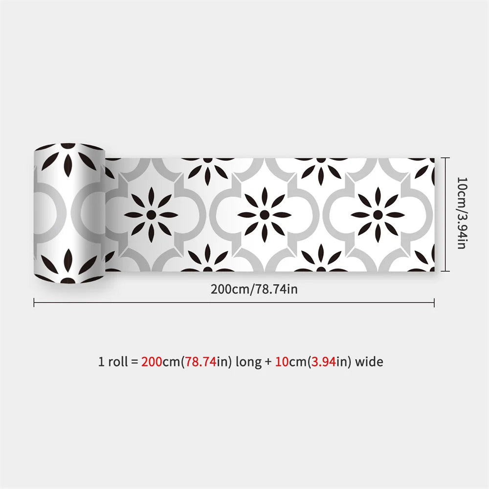 Self-Adhesive Waist Line Stickers – Waterproof Border Mural for Kitchen Decor