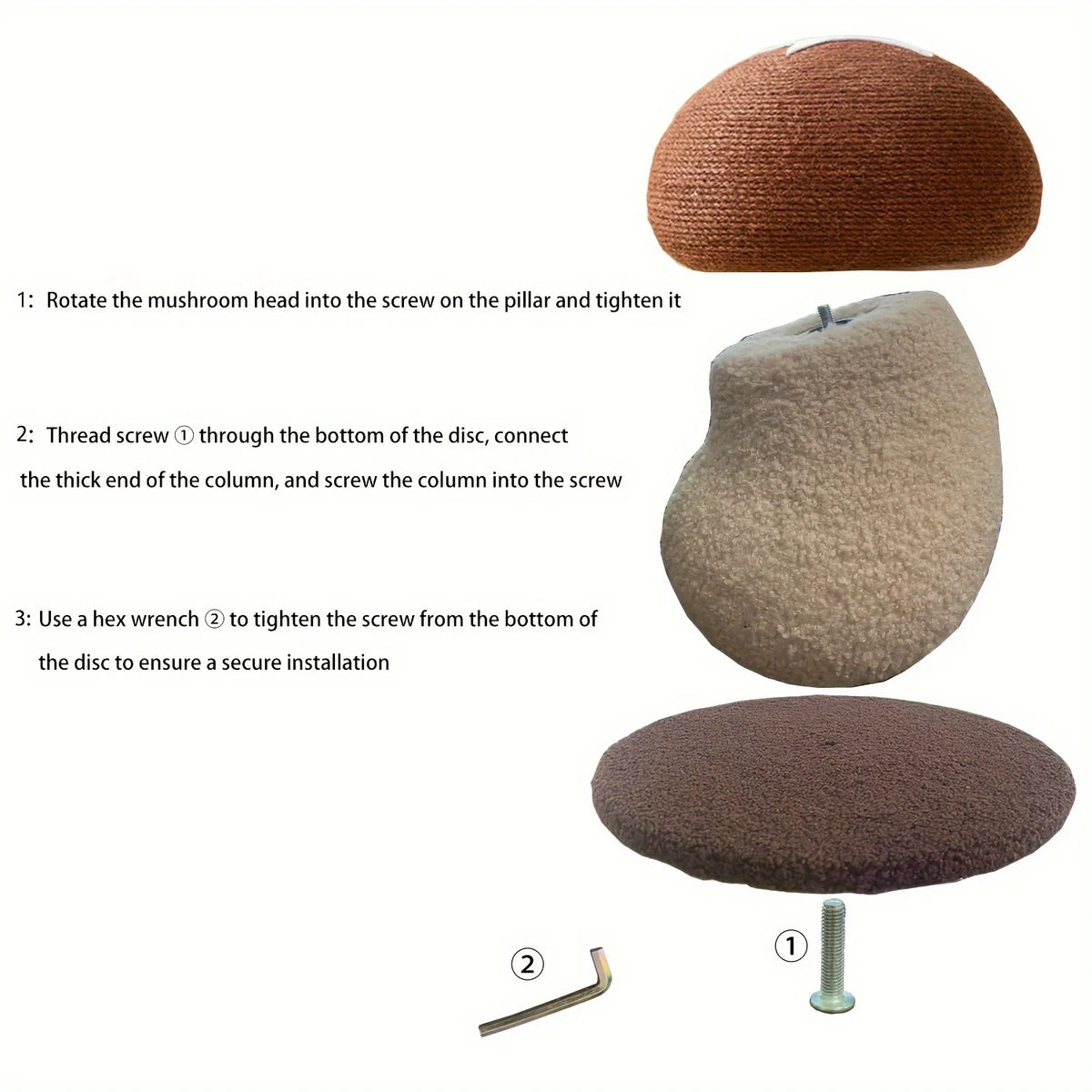 Mushroom Sisal Cat Scratcher – Durable Climbing Post for Indoor Play
