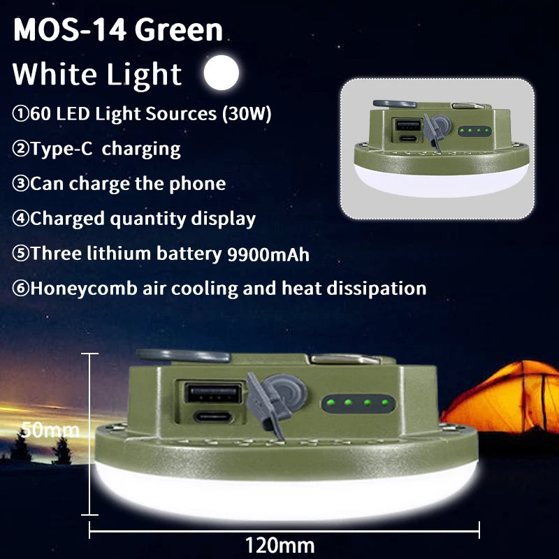 Rechargeable LED Camping Lantern – Magnetic Portable Light for Outdoor Tent