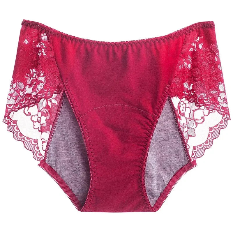 Lace Period Underwear – Leakproof Sanitary Shorts for Women's Menstrual Cycle