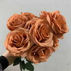 Artificial Brown Rose Bouquet – Silk Flower Arrangement for Home Wedding Decor