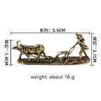 Bronze Farmer and Cow Statue – Vintage Metal Figurine for Home Decor