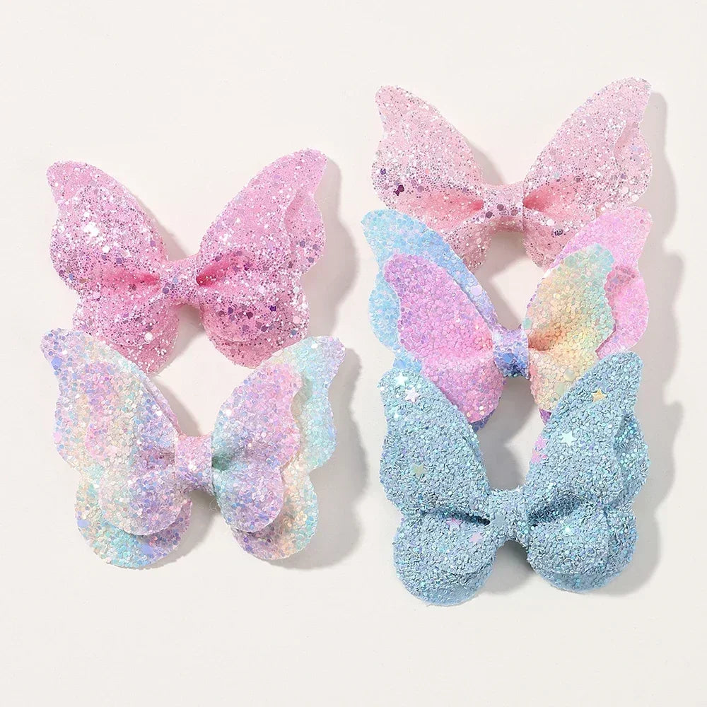 Sequined Butterfly Hair Clips – Cute Decorative Bows for Toddler Hairstyles