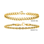 Stainless Steel Chain Bracelet – Men’s Trendy Cuban Link Wristband for Jewelry