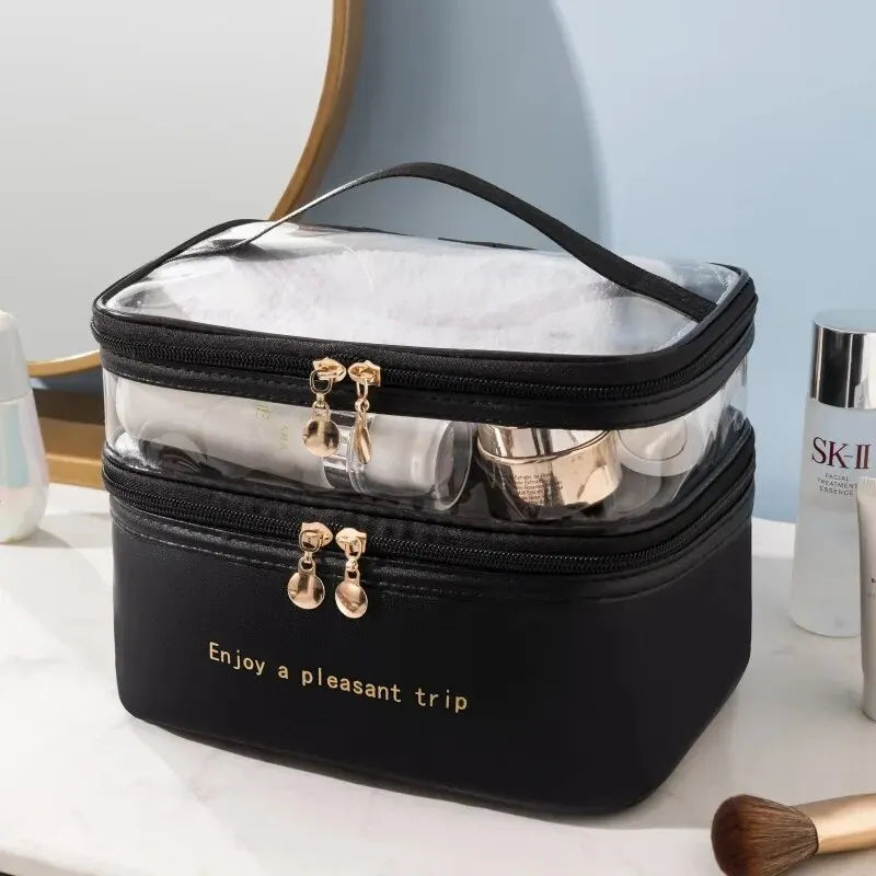 Portable Waterproof Makeup Bag – Large Capacity Travel Organizer for Toiletries