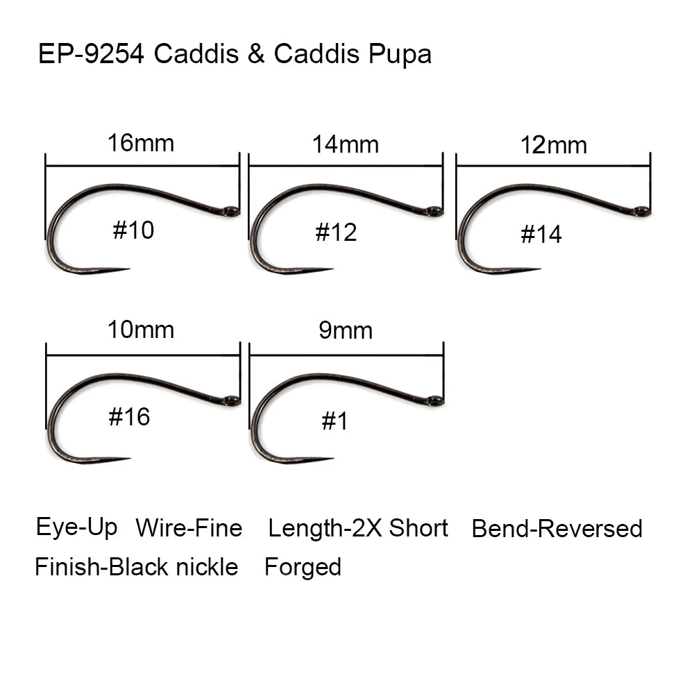 Barbless Fly Fishing Hooks – Black Nickel Steel for Dry and Wet Fly Tying