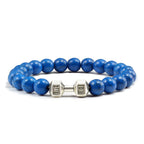 Volcanic Stone Dumbbell Bracelet – Matte Lava Bead Jewelry for Fitness Enthusiasts