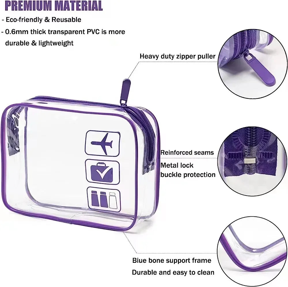 Transparent PVC Travel Toiletry Bag – Waterproof Cosmetic Organizer for Packing