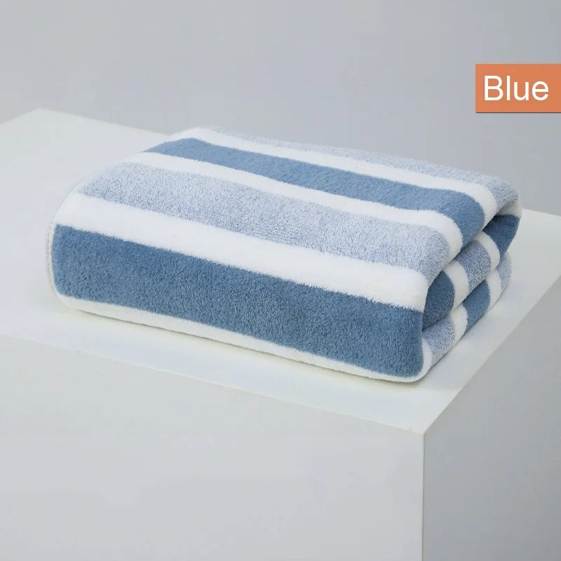 Striped Cotton Towel Set – Absorbent Quick-Dry Fabric for Bathroom Decor