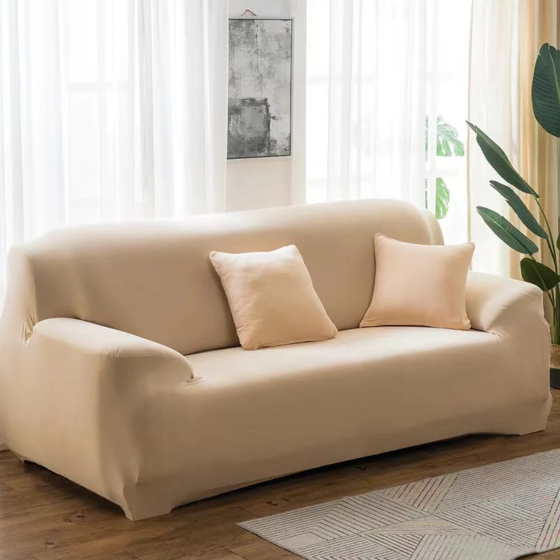 Stretch Milk Silk Sofa Cover – Fitted Couch Slipcover for Living Room Furniture