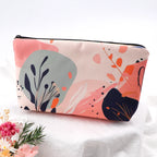 Floral Zipper Makeup Bag – Portable Travel Cosmetic Organizer for Women