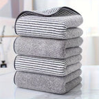 Striped Bamboo Hand Towel – Absorbent Soft Bathing Cloth for Home Bathroom 35x75cm