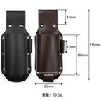 Vintage Leather Belt Bag – Adjustable Bottle Holster for Hiking and Camping