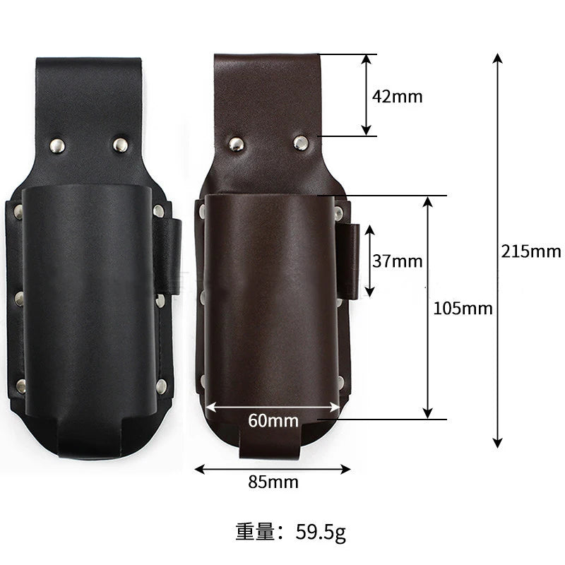 Vintage Leather Belt Bag – Adjustable Bottle Holster for Hiking and Camping