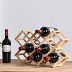 Wooden Stackable Wine Racks – Modular Storage Shelves for Home Bar Decor