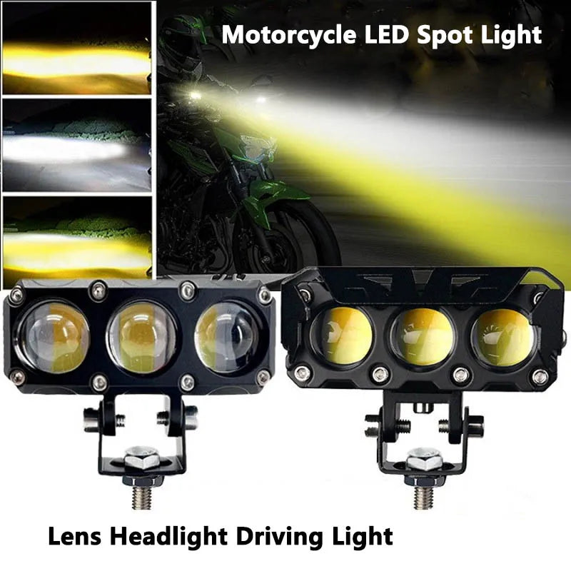 Dual Color LED Spotlights – Hi/Low Beam Fog Lamps for Motorcycles and SUVs