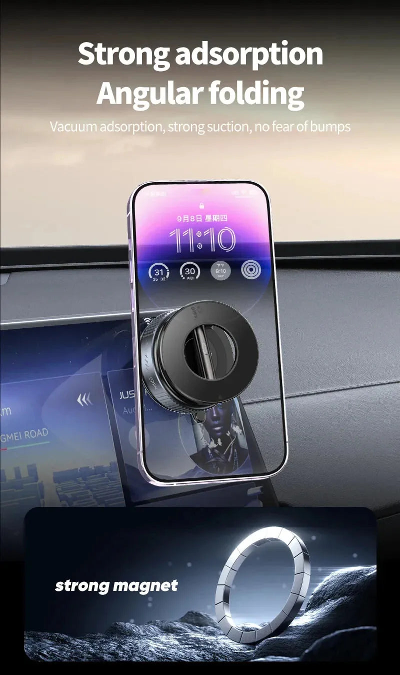Magnetic Car Phone Holder – 360° Rotatable Suction Mount for Navigation