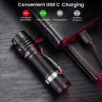 Rechargeable LED Flashlight – 1800lm USB-C Torch for Outdoor Camping Hiking