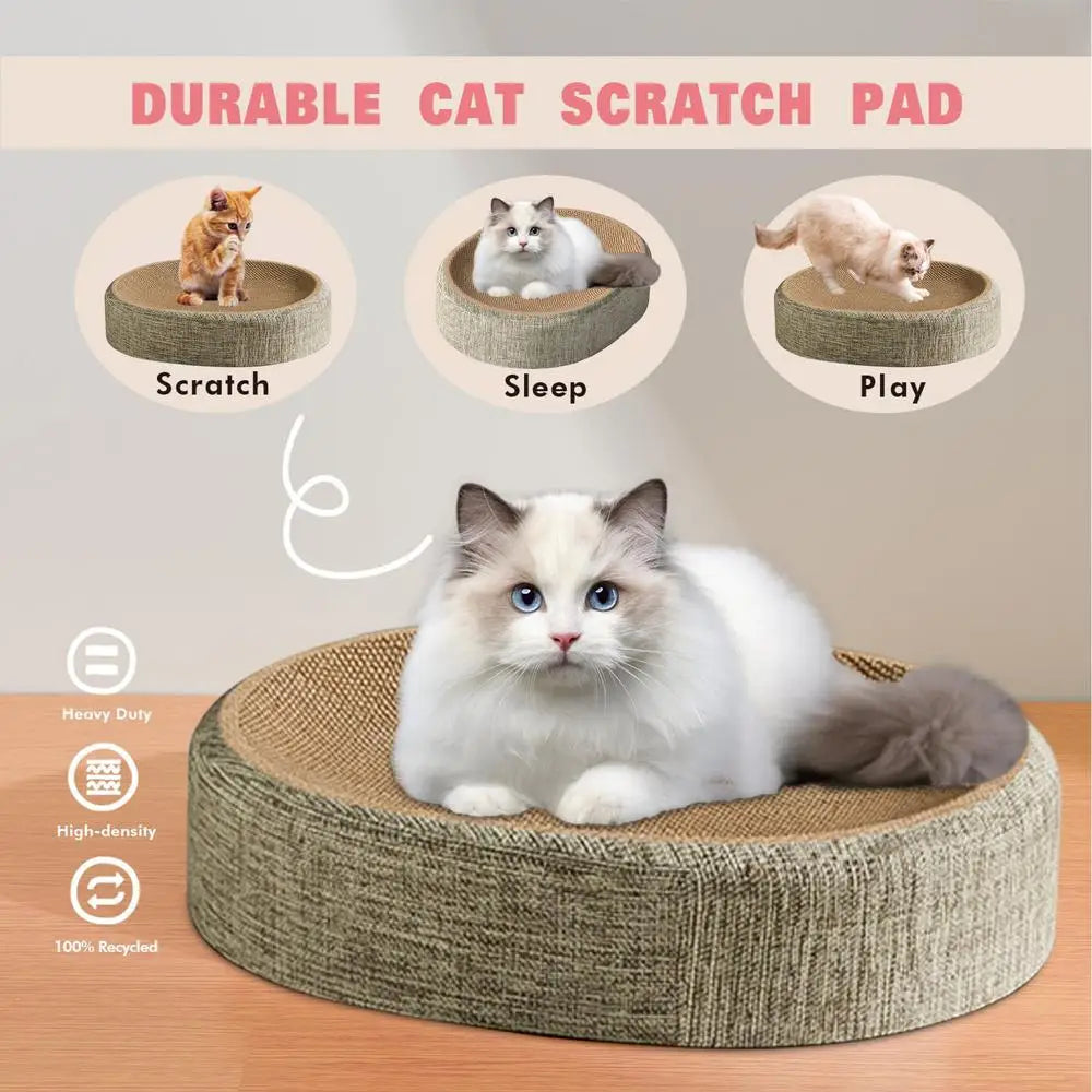 Oval Sisal Cat Scratching Bed – Wear-Resistant Pet Sleeping Mat for Cats