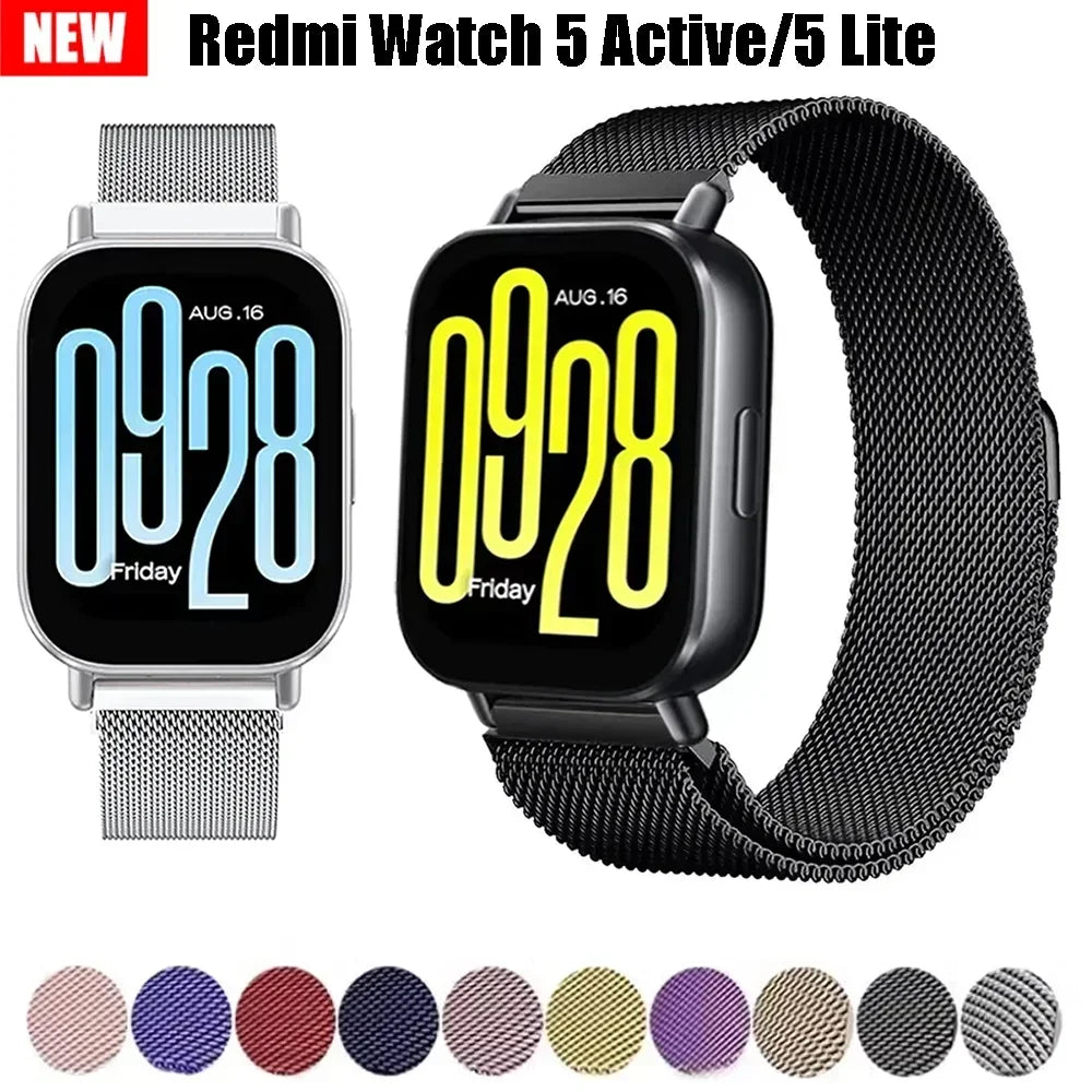 Milanese Stainless Steel Watch Band – Magnetic Mesh Loop for Xiaomi Redmi