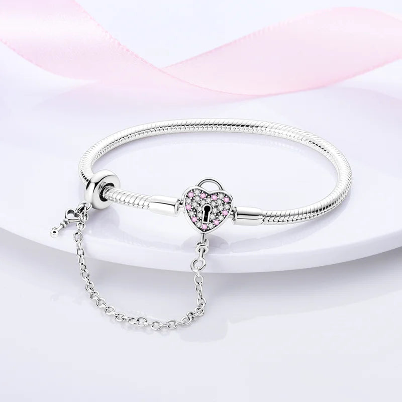925 Sterling Silver Charm Bracelet – Adjustable Green Zircon for Birthday Gifts